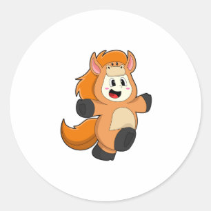 Sticker Rond Cheval en costume