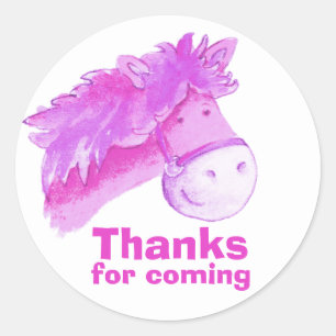 Sticker Rond Cheval / équitation poney Merci l'autocollant du p