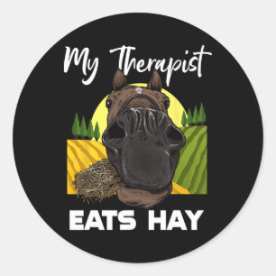 Sticker Rond Cheval Lover Horseback équitation Hay Horse Rider