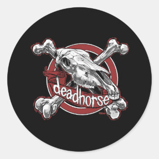 Sticker Rond Cheval mort Métal de la mort