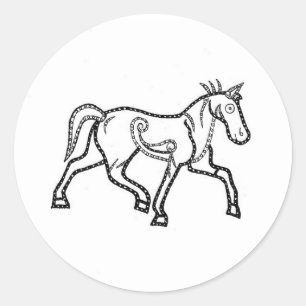 Sticker Rond Cheval Pictish