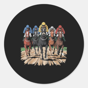 Sticker Rond Cheval Racer Jockey Racer Derby Rider Cadeaux Homm