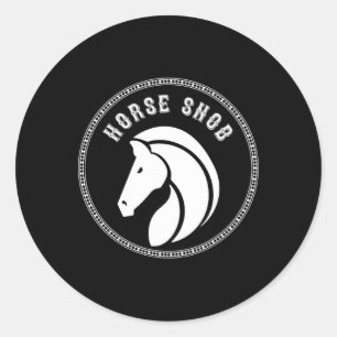 Sticker Rond Cheval Snob Pony Équitation Vêtements Equestre