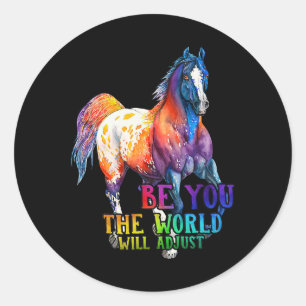 Sticker Rond Cheval Soyez Vous Le Monde Ajustera