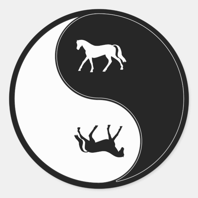 Sticker Rond Cheval Yin Yang (Devant)