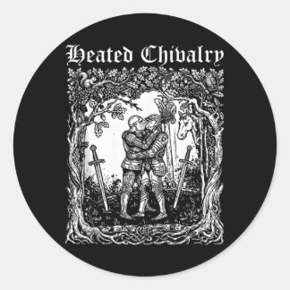 Sticker Rond Chevalerie Chauffée Rétro Chevaliers Médiévaux S'e