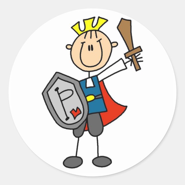 Sticker Rond Chevalier avec des tee-shirts et des cadeaux d'épé (Devant)
