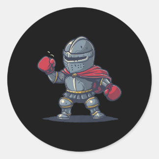 Sticker Rond Chevalier cool Avec Gants De Boxe Tenue Pour Garço