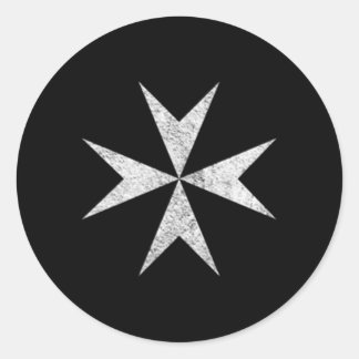 Sticker Rond Chevaliers de Croix Maltais Hospitalier Malte Croi