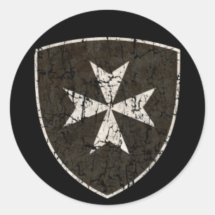 Sticker Rond Chevaliers Hospitaliers Cross, en détresse