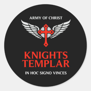 Sticker Rond Chevaliers Templiers Unique Croix Insignia Médiéva