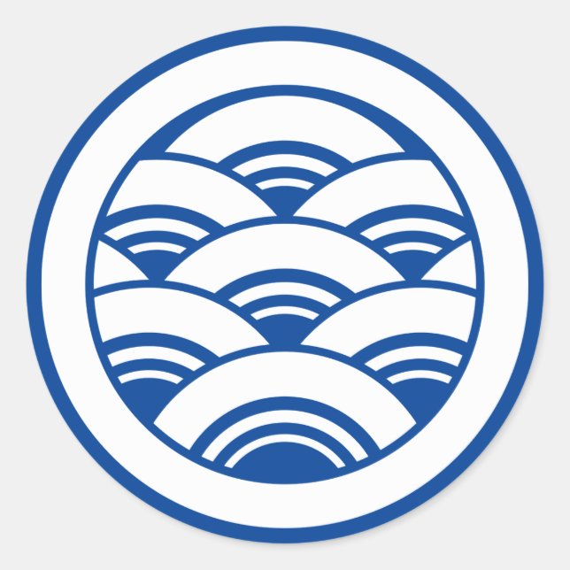 Sticker Rond Chevauchement d'ondes en cercle (Devant)