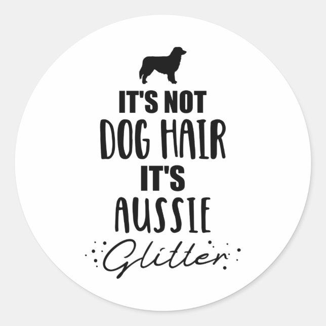 Sticker Rond Cheveux de chien sa parties scintillant australien (Devant)