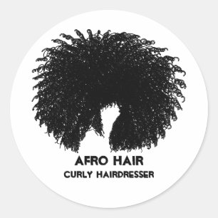 Sticker Rond Cheveux noirs crépus afro