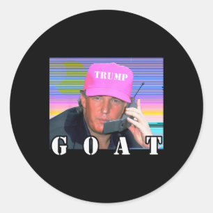 Sticker Rond Chèvre Républicain Conservateur Trump 2024 drôle
