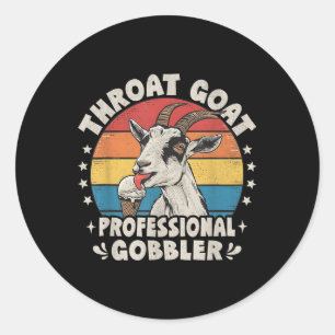 Sticker Rond Chèvre Throat Rétro Inapproprié Adulte Humour Amus