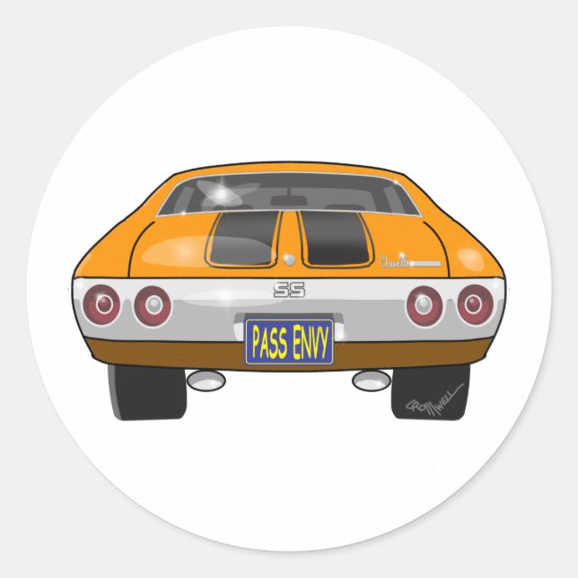 Sticker Rond Chevrolet Chevelle 1972 (Devant)