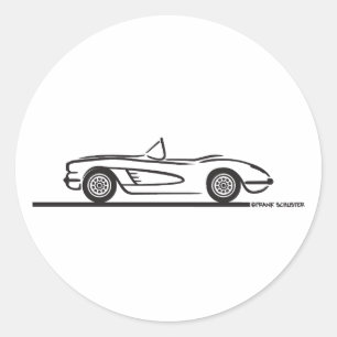 Sticker Rond Chevrolet Corvette 1959