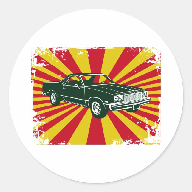 Sticker Rond Chevrolet El Camino 1977 (Devant)