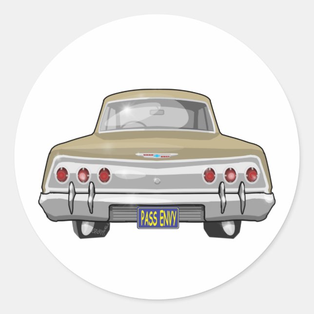 Sticker Rond Chevrolet Impala 1962 (Devant)