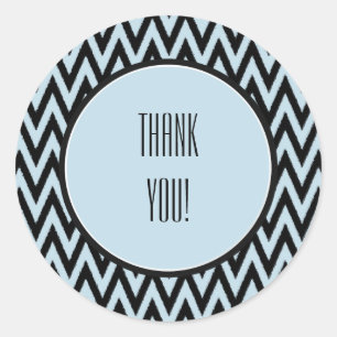 Sticker Rond Chevron bleu noir