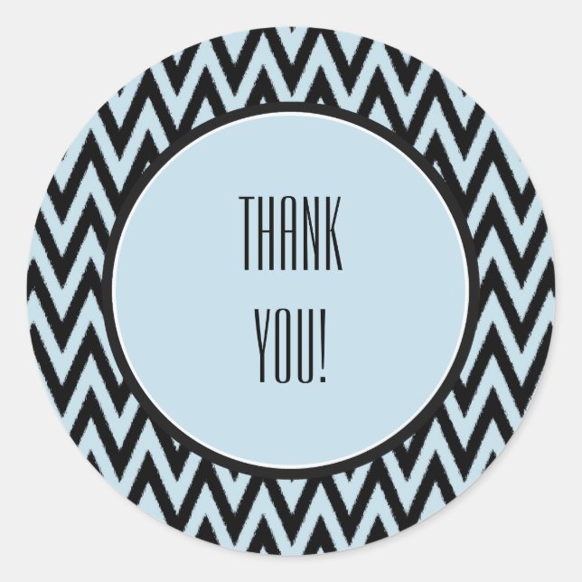 Sticker Rond Chevron bleu noir (Devant)