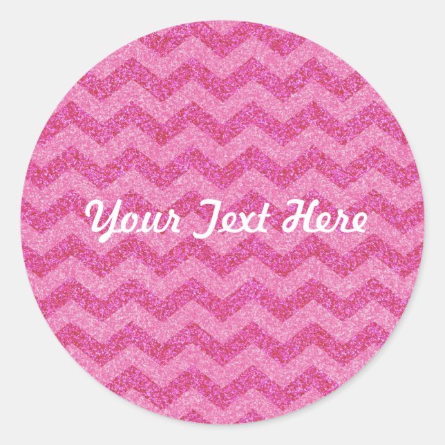 Sticker Rond chevron de parties scintillant rose (Devant)