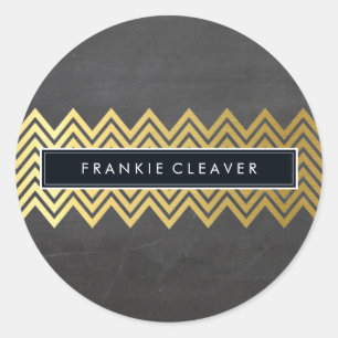 Sticker Rond CHEVRON MODERNE MOTIF or tendance