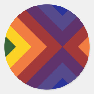 Sticker Rond Chevrons d'arc-en-ciel