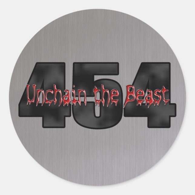 Sticker Rond Chevy 454 Big Block Beast (Devant)