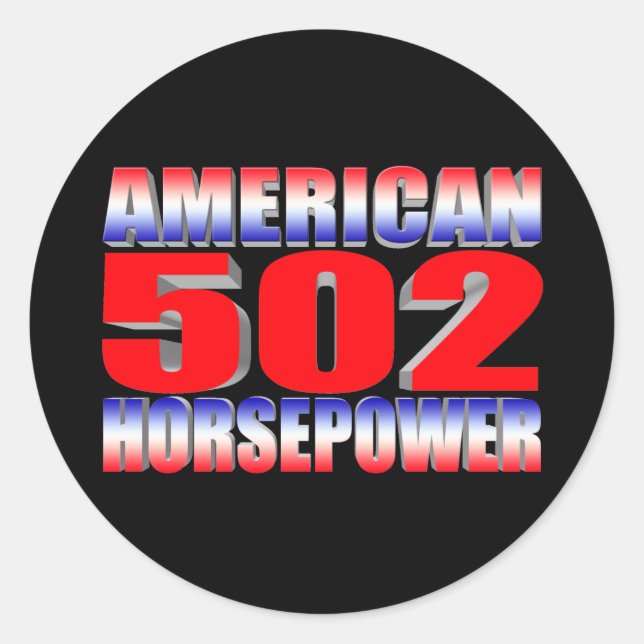 Sticker Rond Chevy 502 grand bloc Muscle Car (Devant)