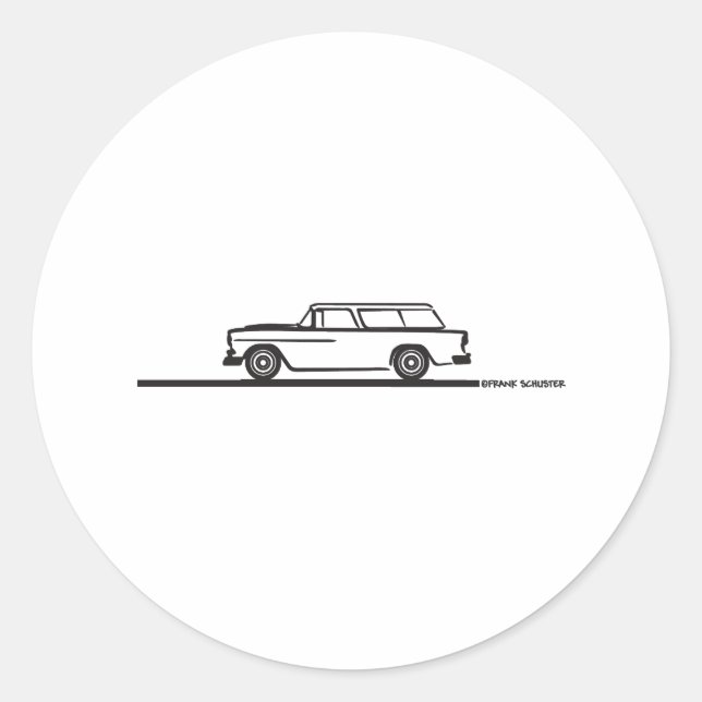 Sticker Rond Chevy Nomad 1955 (Devant)