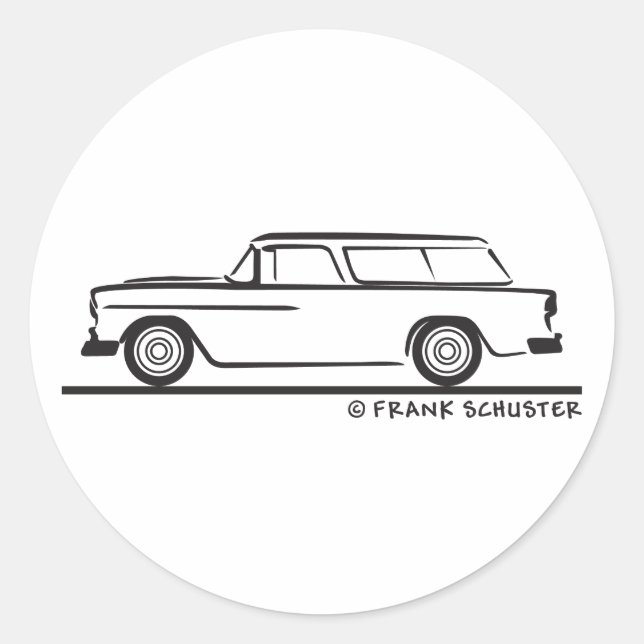 Sticker Rond Chevy Nomad Bel Air 1955 (Devant)