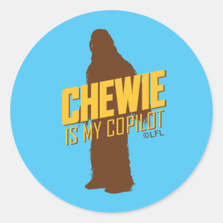 Sticker Rond Chewie est mon copilot