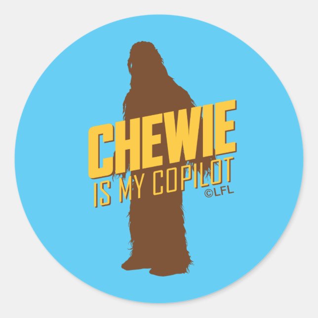 Sticker Rond Chewie est mon copilot (Devant)