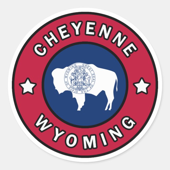Sticker Rond Cheyenne Wyoming (Devant)