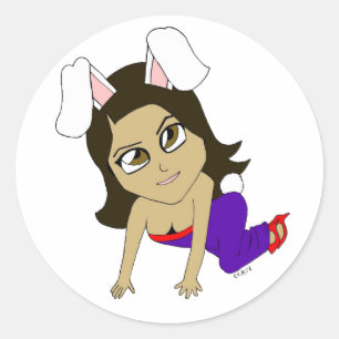 Sticker Rond chibi bunnygirl