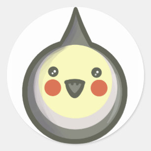 Sticker Rond Chibi Cockatiel