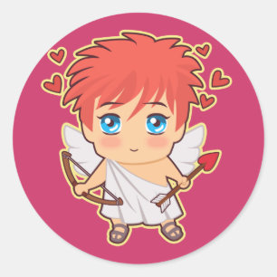 Sticker Rond Chibi Cupid