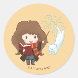 Sticker Rond Chibi Hermione Granger Patronus