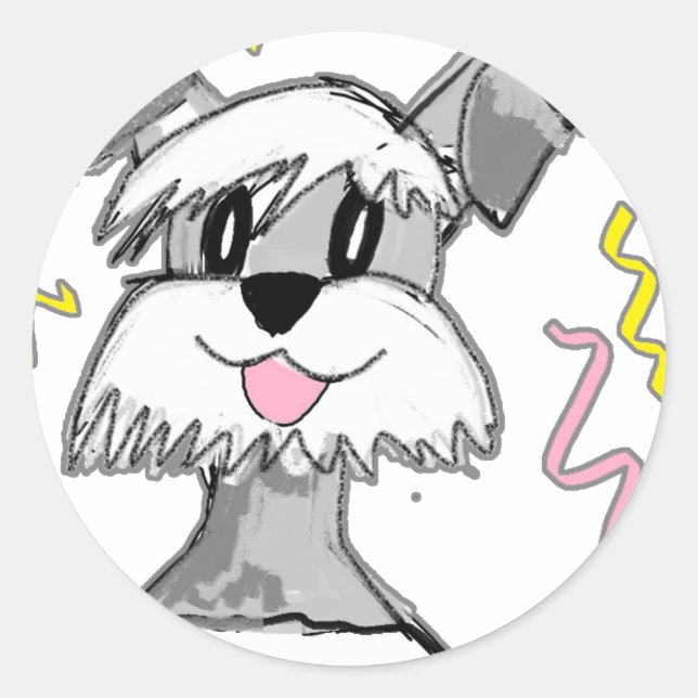 Sticker Rond Chibi Schnauzer (Devant)