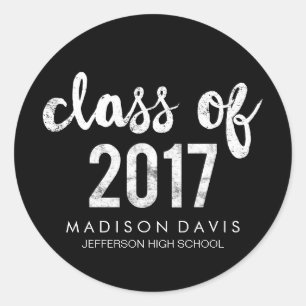 Sticker Rond Chic Chalk   Classe de Graduation 2017