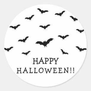 Sticker Rond Chic de fête d'Halloween élégante avec chauves-sou