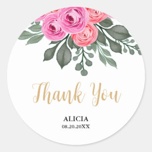 Sticker Rond Chic Dusty Rose Rose Merci de verdure
