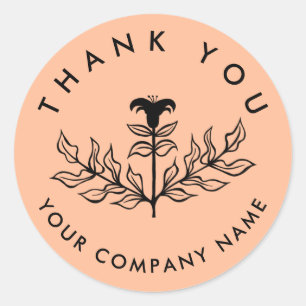 Sticker Rond Chic Elegant Lily ORDER MERCI PERSONNALISÉ
