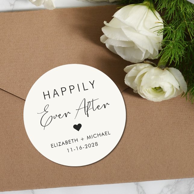 Sticker Rond Chic Happy Jamais Après Cream Mariage (Créateur téléchargé)
