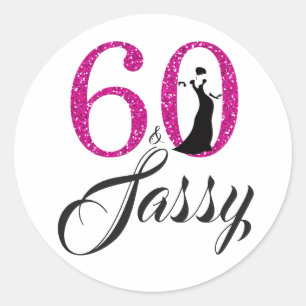 Sticker Rond Chic Hot Pink Parties scintillant 60 Sassy 60e ann