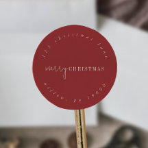 Chic moderne | Adresse de retour circulaire rouge