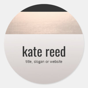 Sticker Rond Chic moderne Rose or Accent gris Taupe