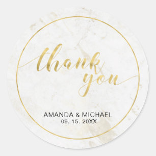 Sticker Rond Chic moderne typographie Mariage Favor / Merci